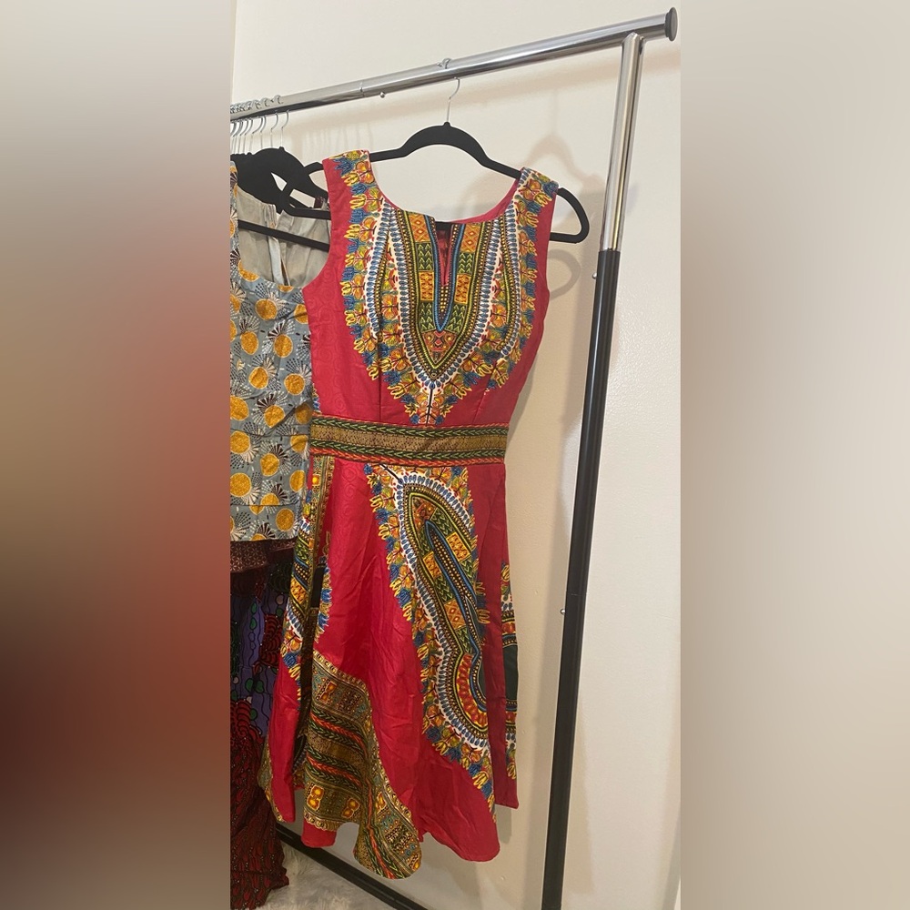 Custom Dashiki Mini Sleeveless Dress